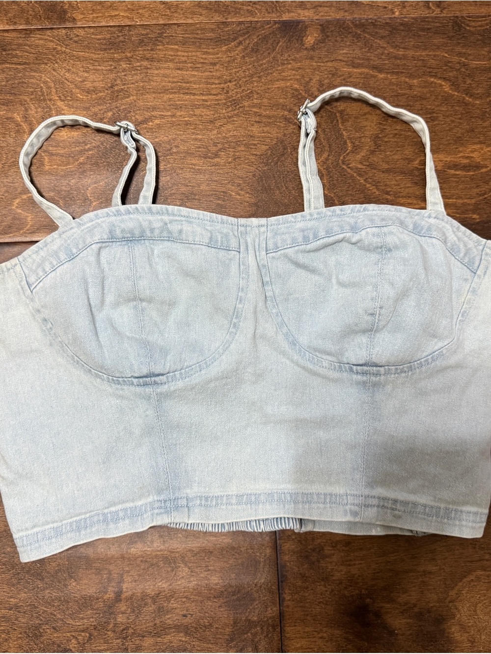 Charlotte Russe Light Blue Denim Bustier Crop Top